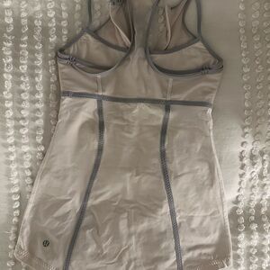Lulu lemon white and gray with white mesh workout top